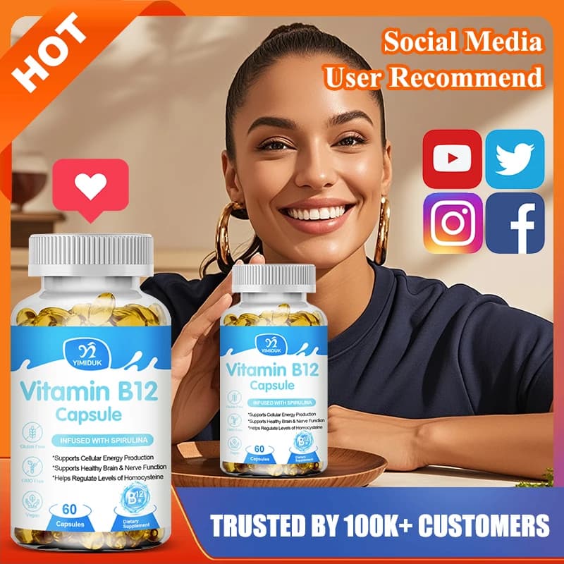 Vitamin B12 supplement, for cell energy production, healthy brain and nerve function, helps regulate homocysteine levels