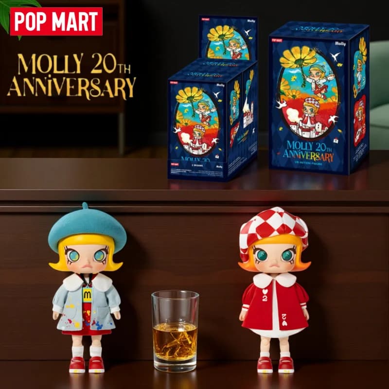 POPMART Originale Molly Serie 20° Anniversario Blind Box 1/8 Bjd Doll Action Figure Collezione Bambole Giocattolo Regalo di Compleanno per Ragazze