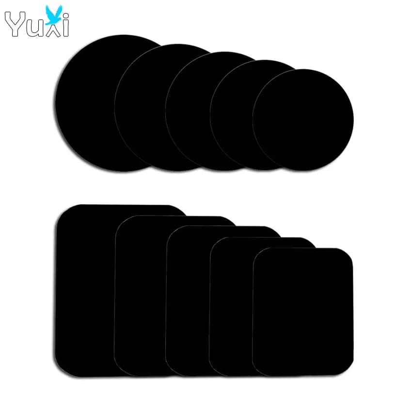 YuXi 10 pz Piastra Metallica Magnetica 30/35/40/45/50/60mm Per Supporto Del Telefono Per Auto Lamiera di Ferro Disco Adesivo Montaggio Magnete Del Telefono Mobile supporto