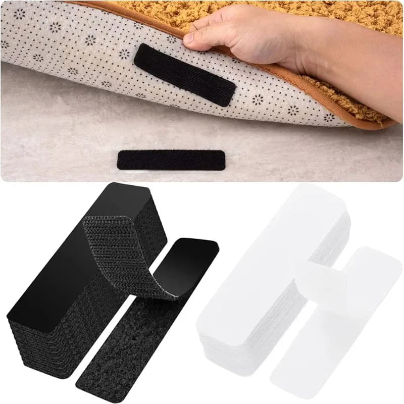Nastro adesivo biadesivo rettangolare antitraccia per divano, tappeto, schermo, finestre, punzonatura, angoli arrotondati, velcro