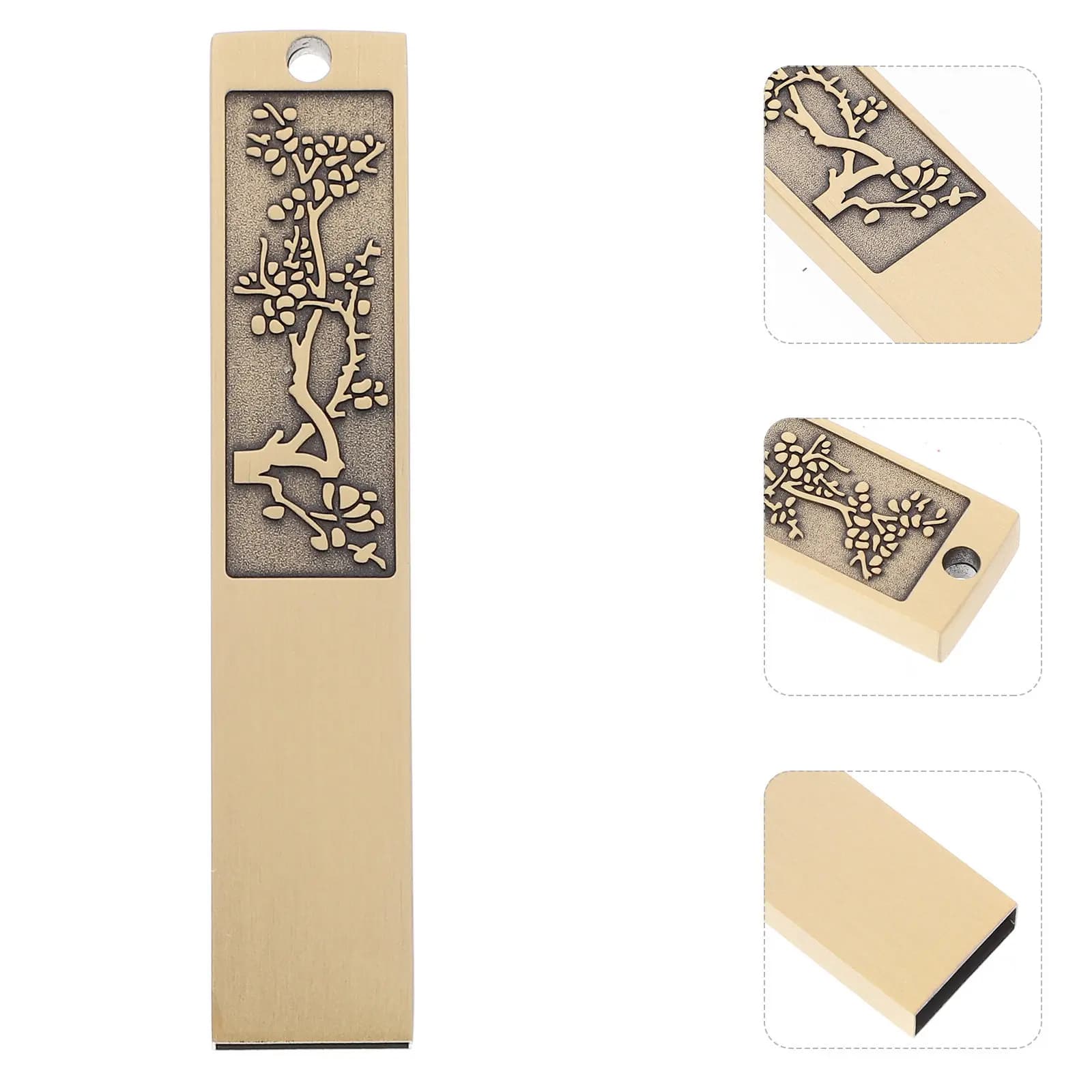 4 Pezzi Custodia Protettiva Premium in Lega di Zinco per Chiavetta USB, Design a Fiore di Prugna, per Uso Quotidiano, Copertura Sicura per Flash Drive