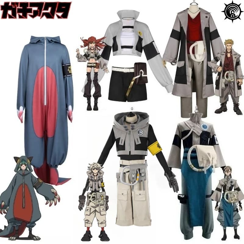 Costume Cosplay GACHIAKUTA Rudo, Outfit Complete Enjin Zanka Gita Riyo for Women, Set Complete for Halloween and Cosplay Festivals