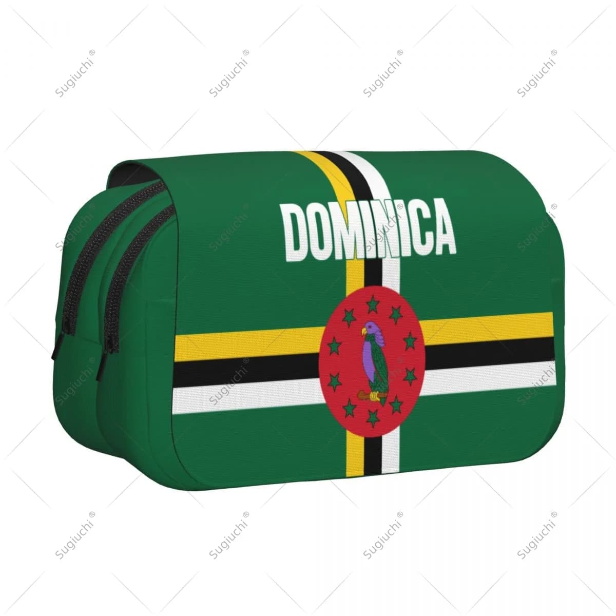 Astuccio per matite Borse per forbici Bandiera 3D della Dominica Astuccio per penne per riporre articoli di cancelleria in tessuto Oxford a doppio strato