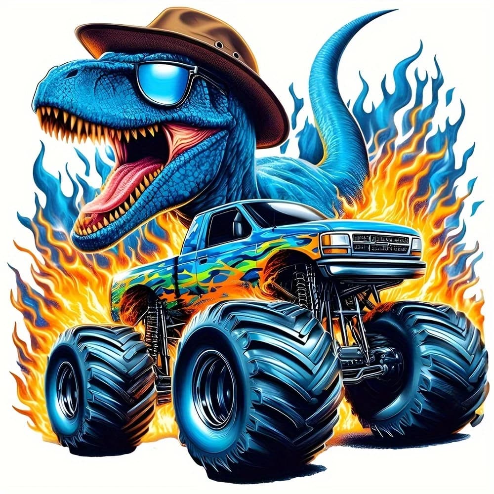 Dragon Hunter Monster Truck – Lavabile, grade A, thermo-adhesive for men and women, for shirts, backpacks, hats