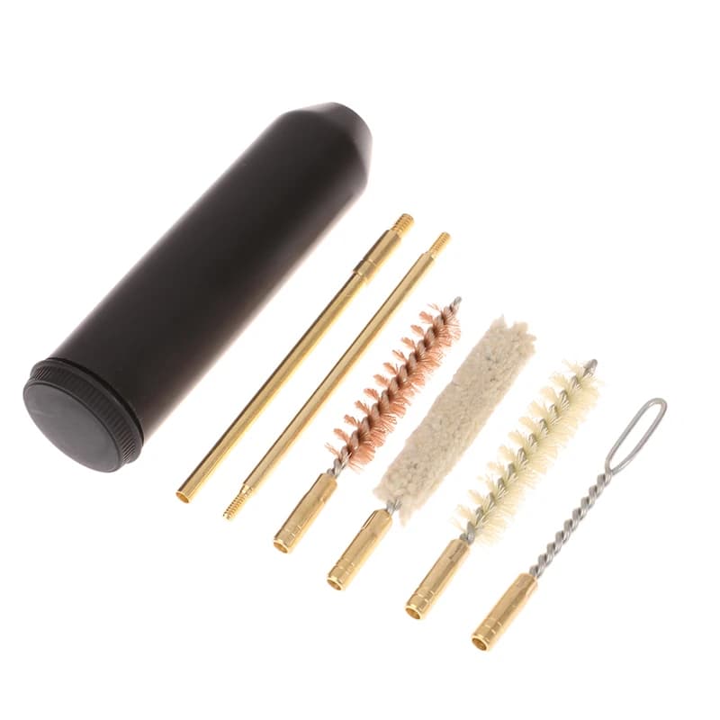 (Estate6) Per Pistole Cal.38/357/9MM Strumenti di Pulizia Pistola Esterna 7 Pz/set Pistola A Mano Asta Spazzola Tasca Dimensioni Pistola Kit di Pulizia