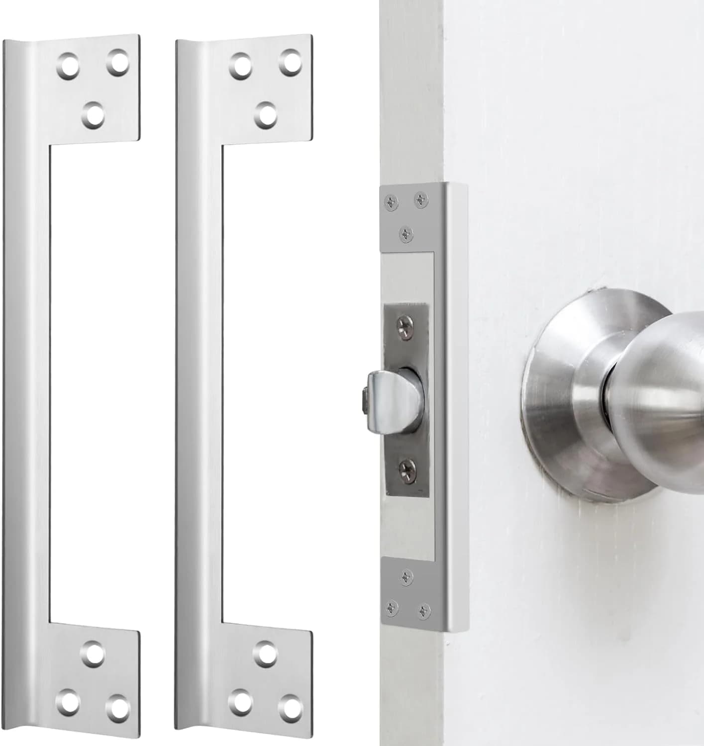 Copertura della chiusura della porta 2 pezzi Piastra di protezione della chiusura della porta Piastra di rinforzo di sicurezza a forma di L Copri lo spazio tra il telaio della porta