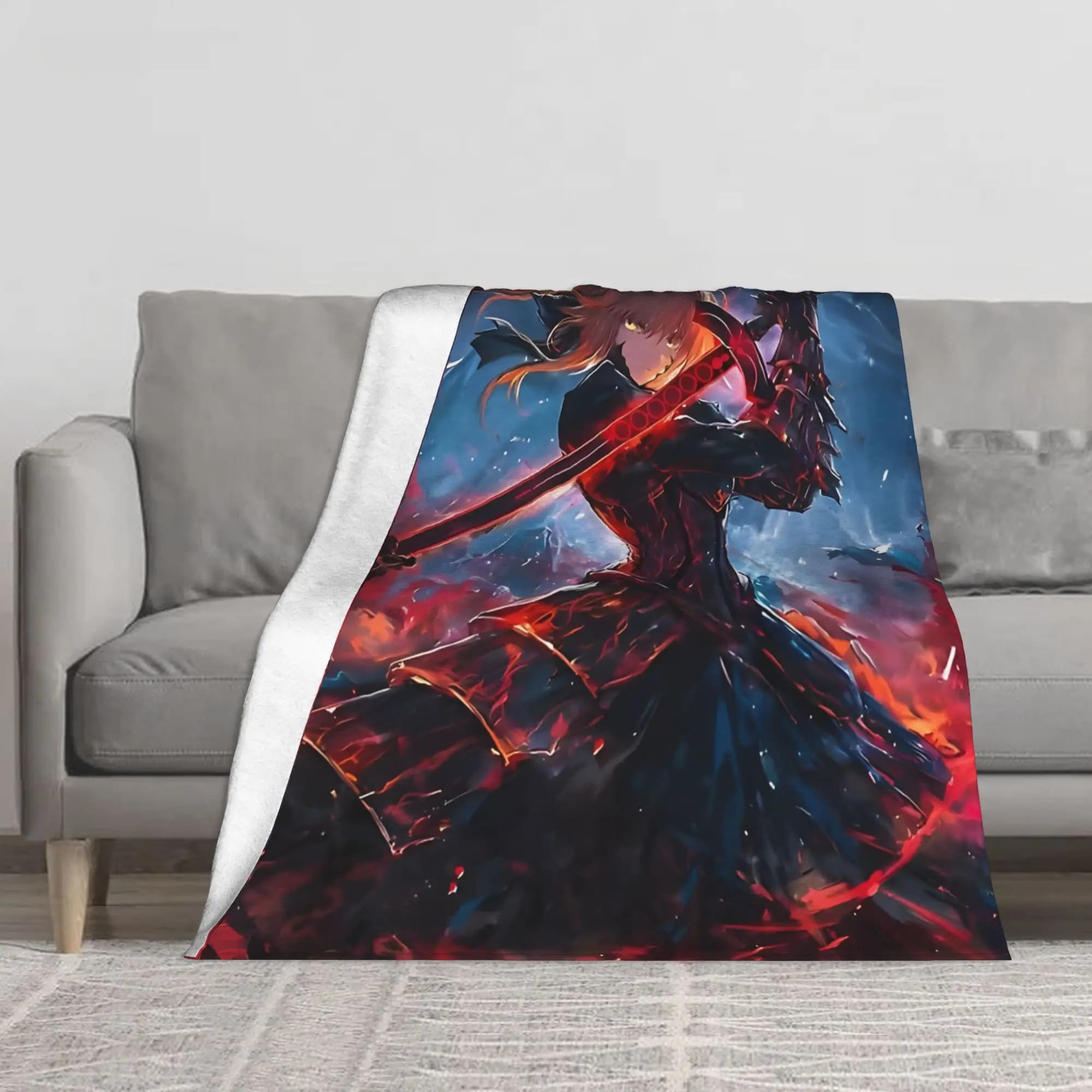 1PC Cute anime demon girl Blanket Throw Super Cosy Plush Living Room Sofa