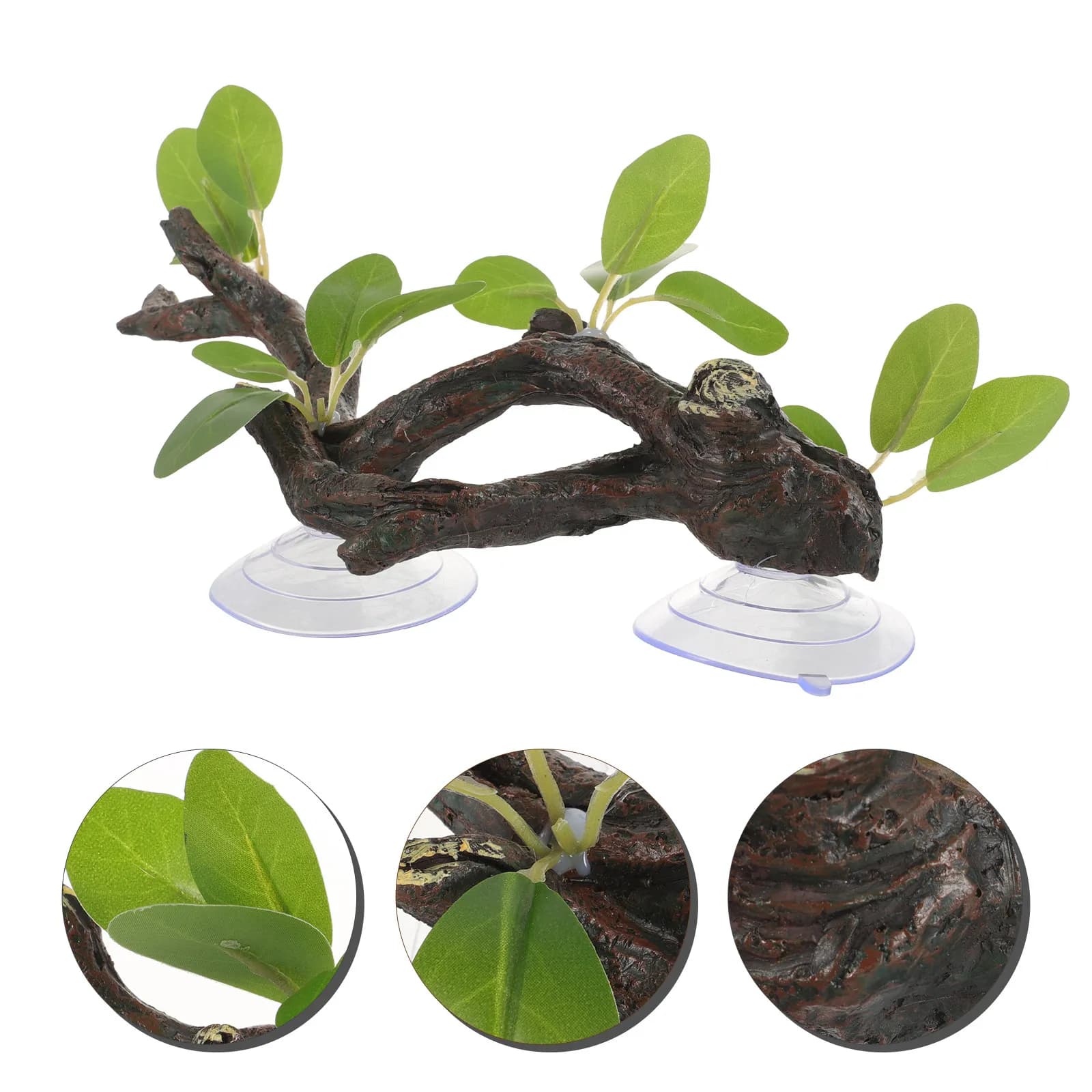 Artificial Copper in Rettili Resin with Suction Cup, Aquarium Decoration, Fine Copper for Rest, Terrarium Accessories