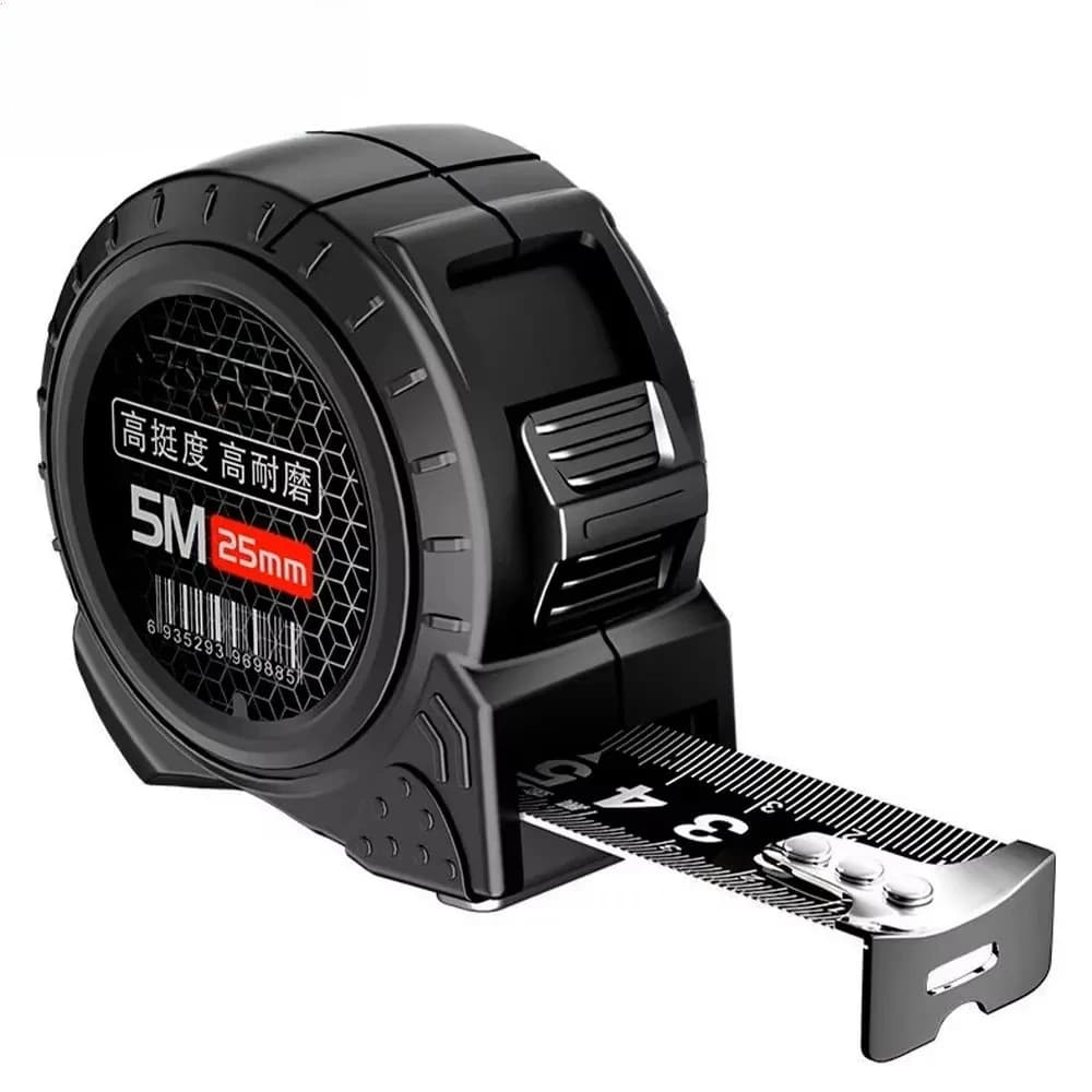 5/10M Fluorescent Steel Retractable Tape, High Precision, Usura Resistant, with Safety Lock