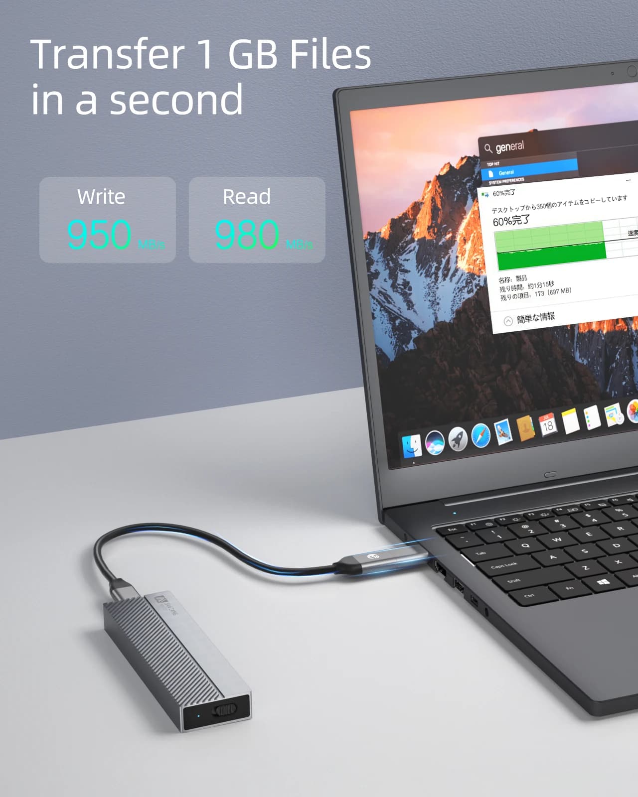 SANZANG M.2 NVMe SSD Enclosure 10Gbps USB C 3.2 Gen2, Adattatore con Tripla Dissipazione di Calore, Installazione Senza Utensili, Supporta SSD NVMe PCIe M/B+M Key 2230/2242/2260/2280 fino a 4TB, Case Esterno Portatile in Alluminio con Indicatore LED e Modalità Auto-Sleep