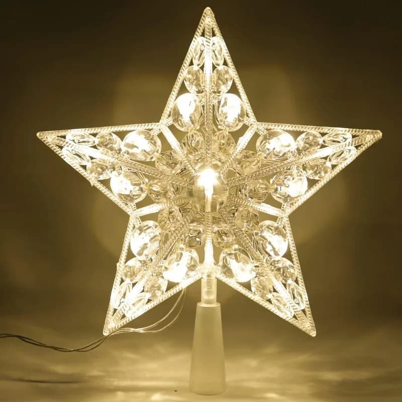 15cm Christmas Tree Decoration Stars Hot White Lights Home Decoration LED Lamp Bright Christmas Festival TopStar Navidad 1.07 inch