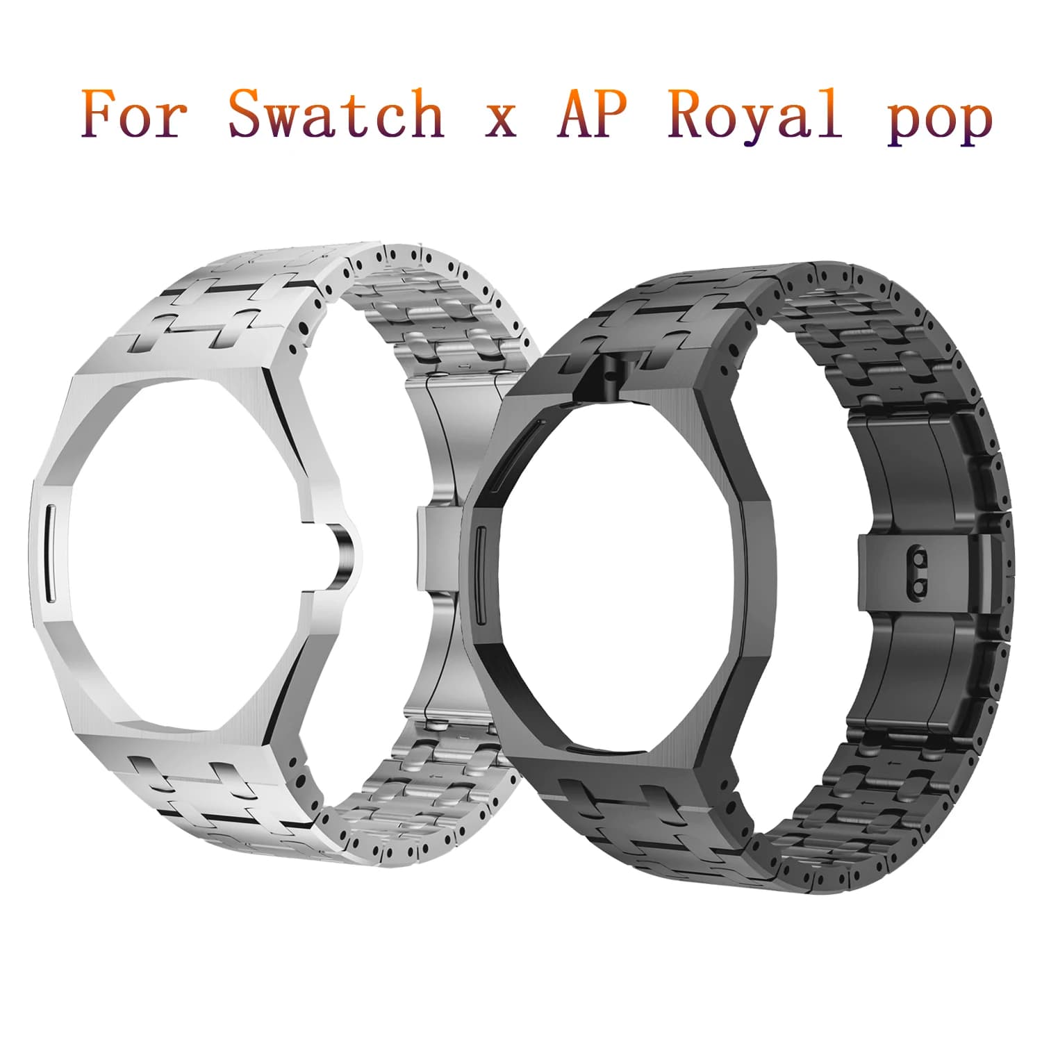 Watch Bands For Swatch X AP Royal POP watch Band Stainless Steel Metal Wrist Strap Man Luxury Bracelet For Swatch AP Royal pop