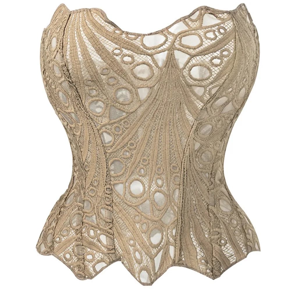 Sweet Hollow Flower Lace Fishbone Shapewear Slim Fit Shapers Underwear for Women Tummy Control Sleeveless Crop Tube Top Beach