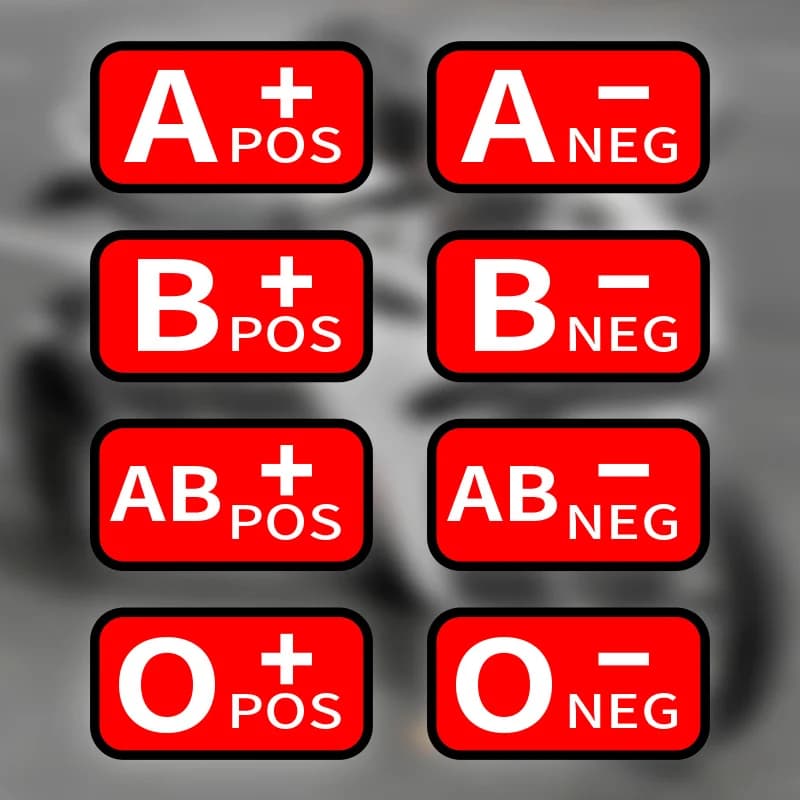 1 red ABO blood group logo sticker, waterproof and sunscreen. Is a durable self-adhesive vinyl decal suitable for covering