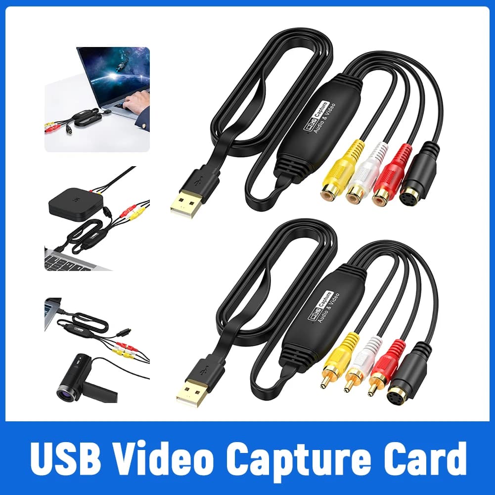 Scheda di acquisizione video USB VHS VCR TV Convertitore audio video DVD Adattatore di acquisizione video da USB a AV per Mac/PC