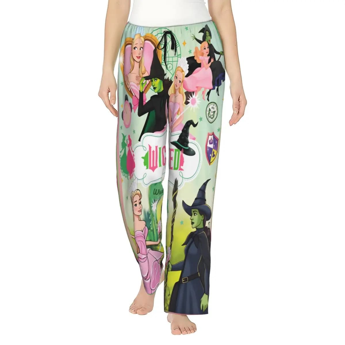 Lady's Pajama Pants Wicked For Good Loungewear pants Comfy Witch Wizard Fantasy Pj Bottoms Dorm