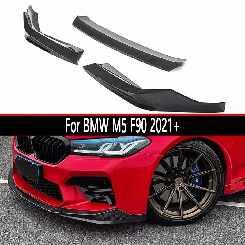 For BMW M5 F90 2021+ Carbon Fiber Car Front Bumper Diverter Spoiler Diffuser Front lip chin MP Style body kit