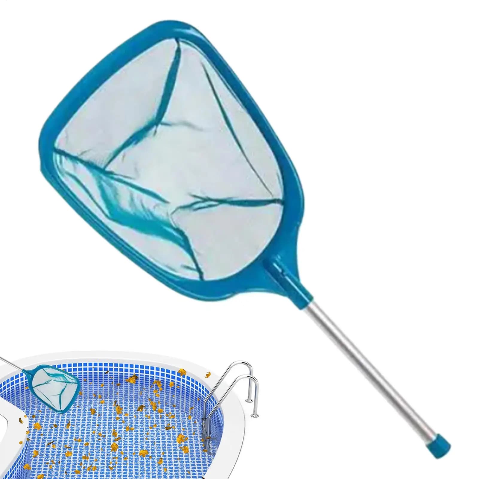 Skimmer per rete da piscina Pulitore per piscina professionale per carichi pesanti Rastrelli per laghetto a rete Skimmer per cortile Ponte Patio Vasca da pesca Laghetto per bambini
