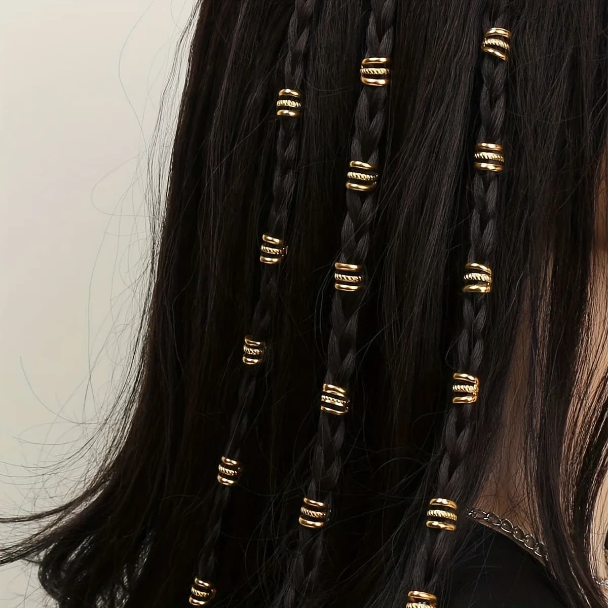 40 pezzi stile hippie tre cerchi in lega treccia anello per capelli per ragazze e donne-Dreadlock accessori per capelli Loc gioielli per capelli per trecce