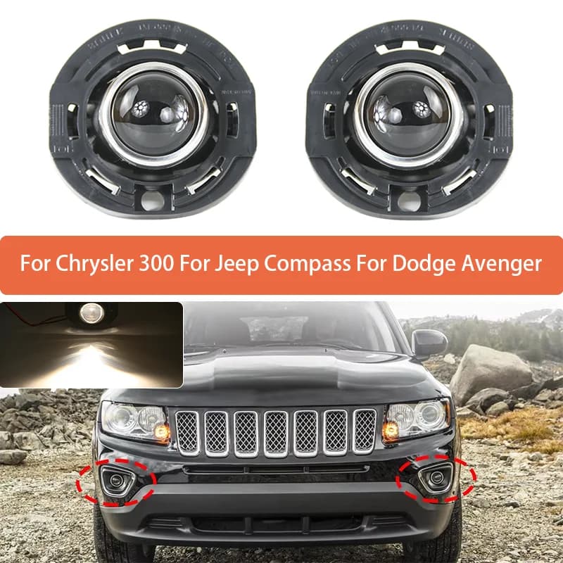 Fog Lamp Assembly For Chrysler 300 For Jeep Compass 2011-2017 For Dodge Avenger Front Bumper Anti Fog Light 68140324AA