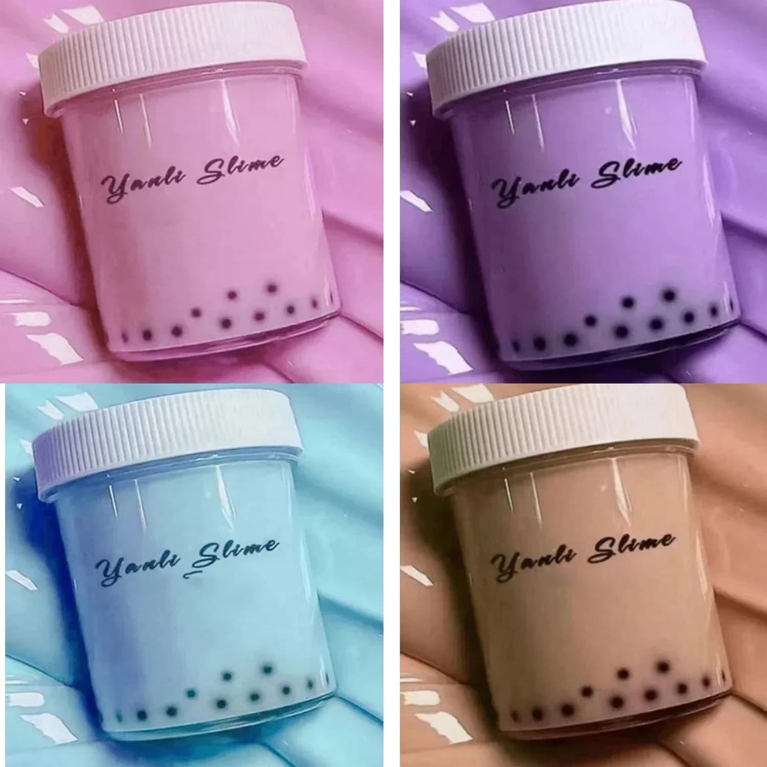 Kit Slime Cristallino Fai-da-Te Bubble Tea Festivo, Pasta Modellabile in Schiuma, Artigianato Morbido Fatto a Mano, Regalo Portatile Antistress per le Feste