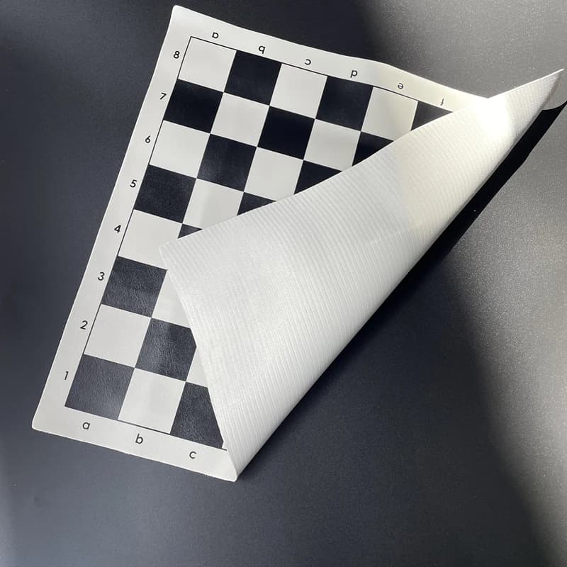 Scacchiera 34cm bianca e nera, portatile e arrotolabile, accessori da gioco standard
