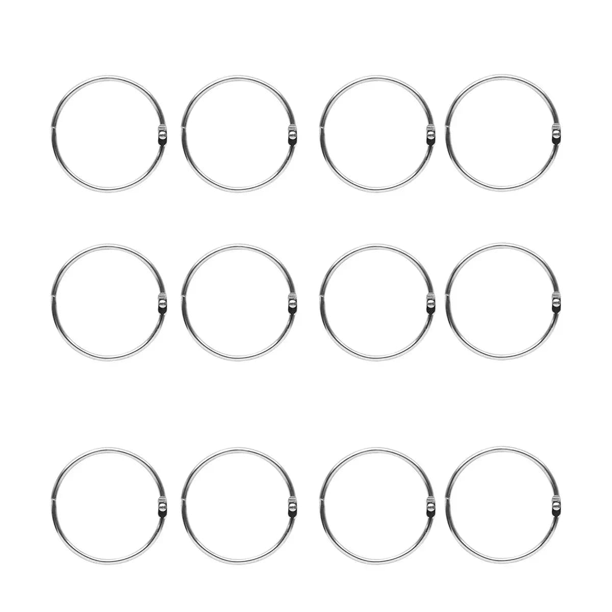 12Pcs Premium Metal Snap Rings for Curtains Drapes Clothes Keys Loose Leaf Notebooks Binder Rings Scrapbook Samples