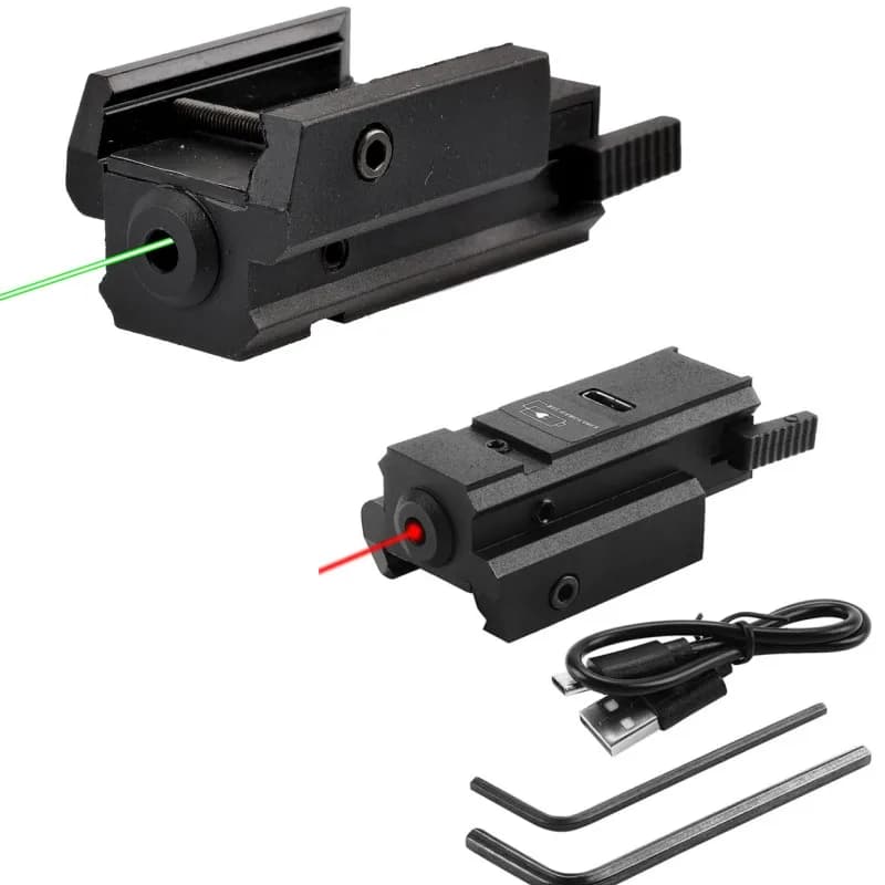 USB Charging Mini Red Green Laser Sight For 11mm 20mm Rail Glock Rechargeable Lazer