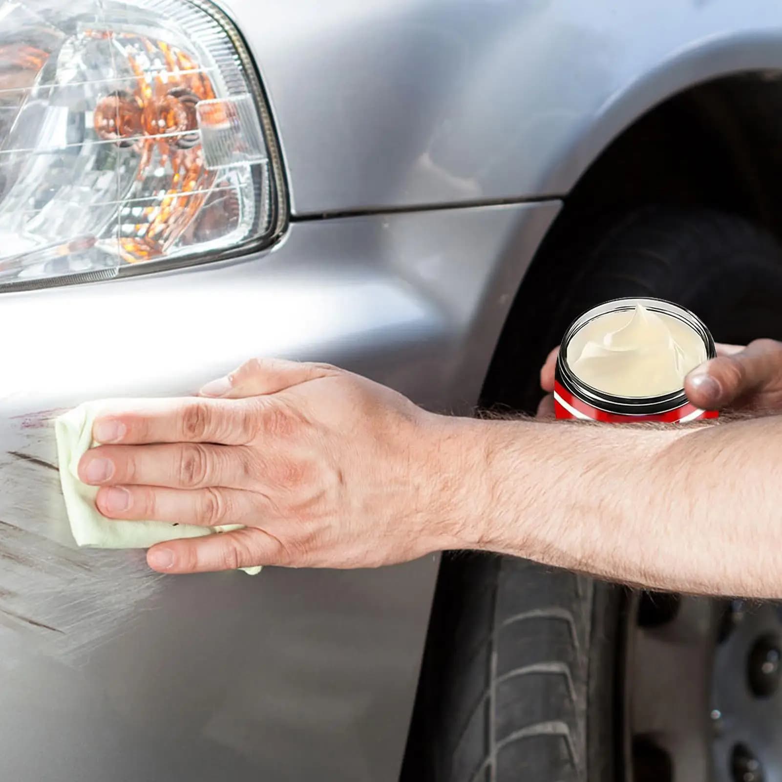 Cera per auto da 100 ml per graffi, riparazione graffi auto, lucidatura a lunga durata, detergente e ripristinante con spugna, per vernice, conveniente per auto e imbarcazioni