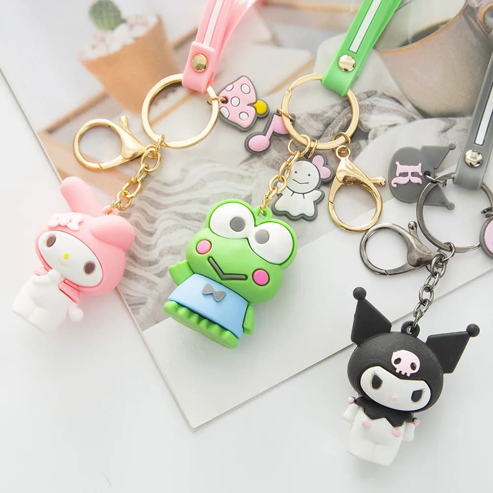 Ciondolo borsa Kawaii Melody Sanrio Portachiavi Kuromi Portachiavi Cinnamoroll Donne Regali di Natale Hello Kitty Toy Doll