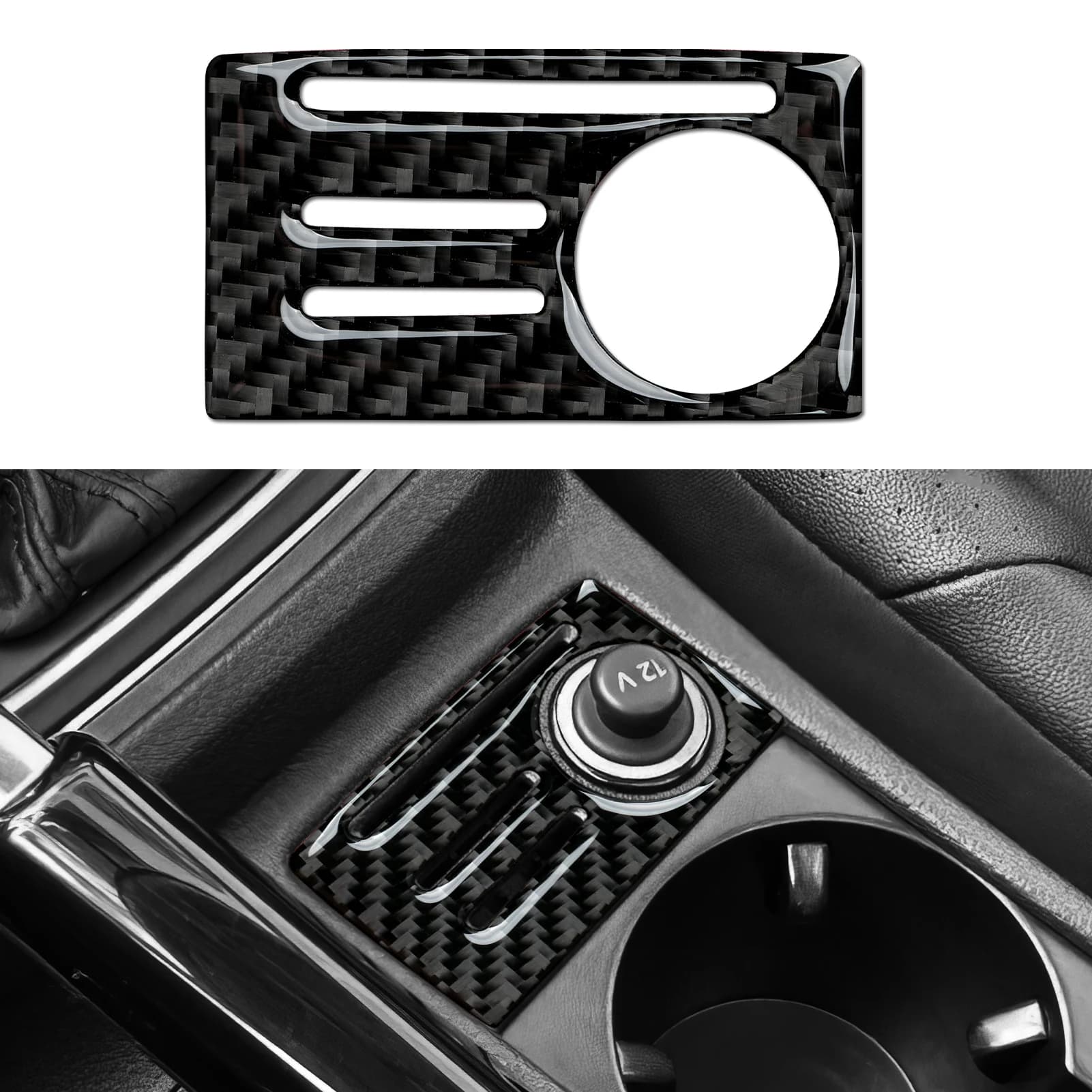 Per VW Golf VII MK7 GTE GTI R Variant, pannello accendisigari console centrale auto Proteggi rivestimento adesivo interno in fibra di carbonio