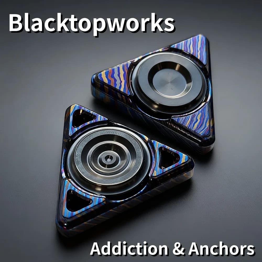Blacktopworks EDC Addiction & Ancore Timascus Zircuti Spinner a tre foglie Gadget per alleviare l'ansia Fidget Spinner