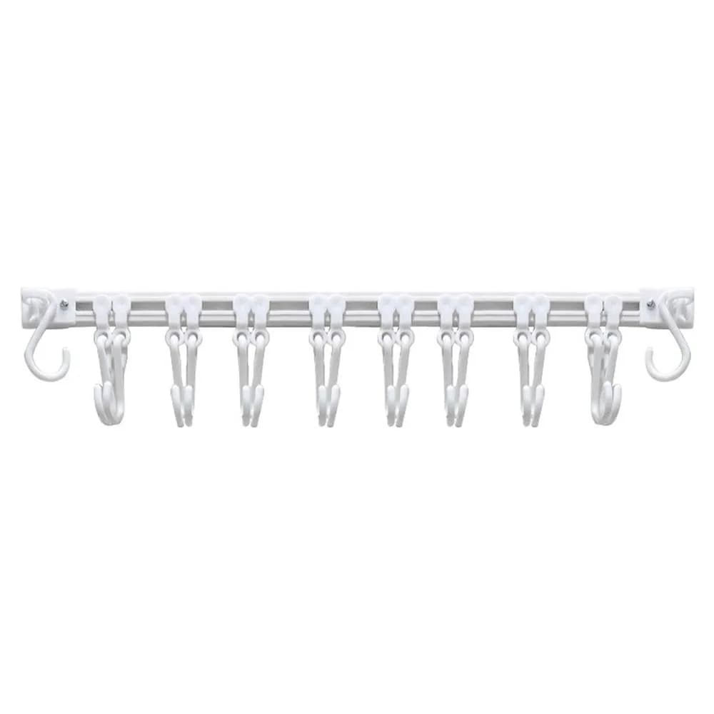 30/40cm Length Slide Rail Hook Space Saving 10 Hooks Sliding S-hook Adjustable Rail Hanger Doors Storage Racks for Home Office