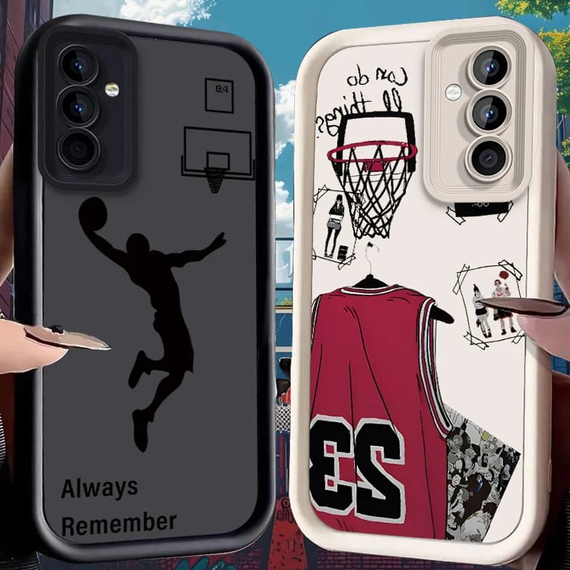 Basketball Case for Samsung Galaxy S25 Ultra Plus S24 S23 S22 S21 S20 FE A73 A72 A71 A56 A55 A54 5G A52 A52S A51 4G Soft Cover
