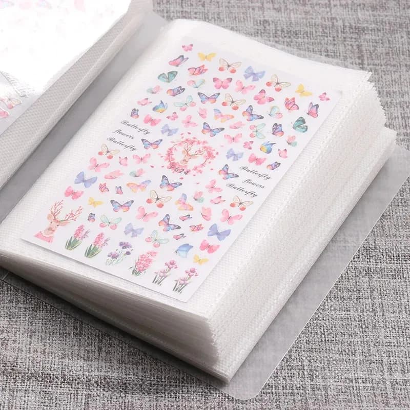 Nail Sticker Storage Manual Large Capacity Storage Blank Page Design Sticker Collection Display Book Nail Tool Companion