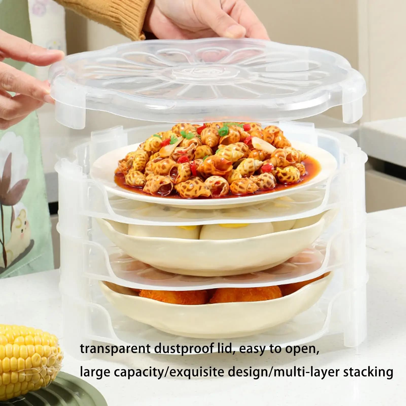 Cookie Boxes Food Storage Container Organizer Stackable Dumpling Storage Box For Home Kitchen Bakery Restaurant Dorm Apartment