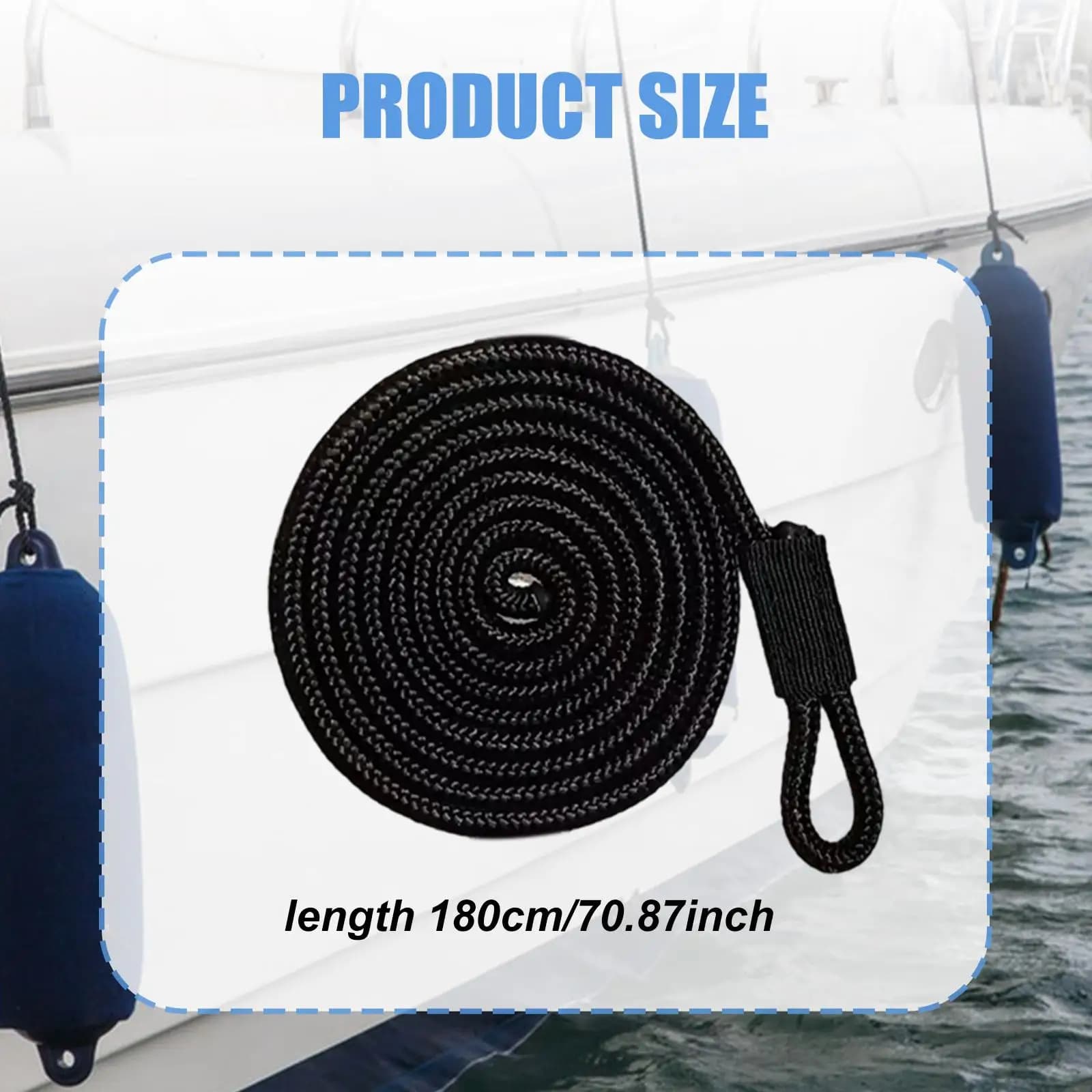 4x Corde per Parafanghi per Barche ad Alta Resistenza, 180 cm (6 piedi), Resistenti all'Usura, Corde per Ormeggio, Corde per Parafanghi, Accessori per Barche Piccole