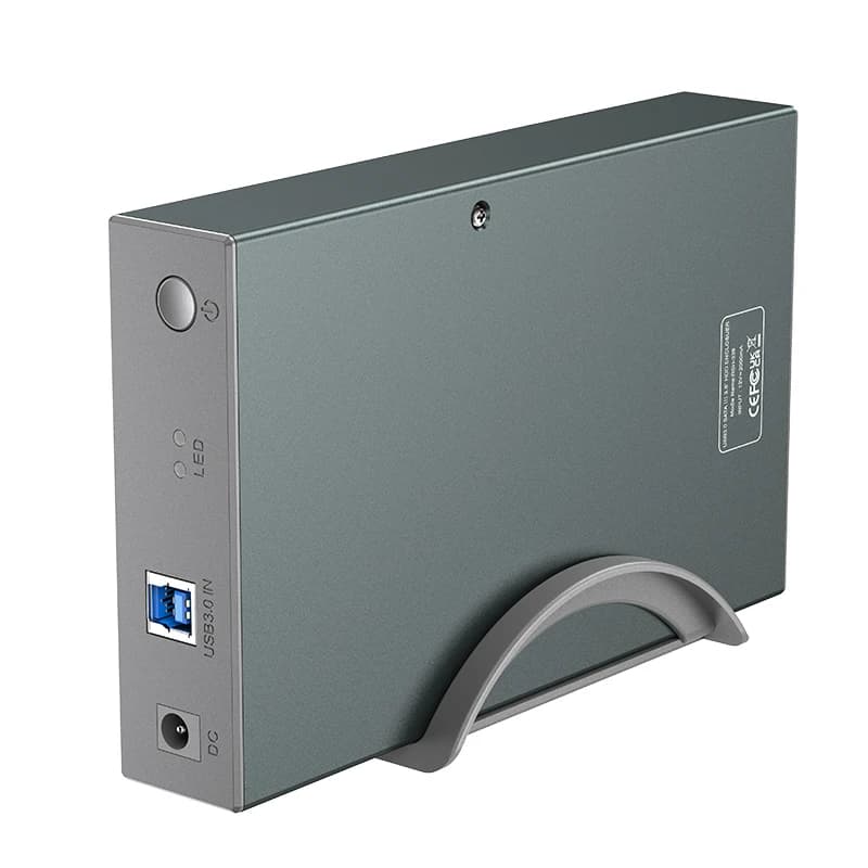 RSHTECH Box esterno per disco rigido USB 3.0 a SATA III 6Gbps in alluminio, custodia per disco rigido esterno per HDD/SSD da 3,5 pollici fino a 20TB, supporto UASP, funzione di riposo automatico.