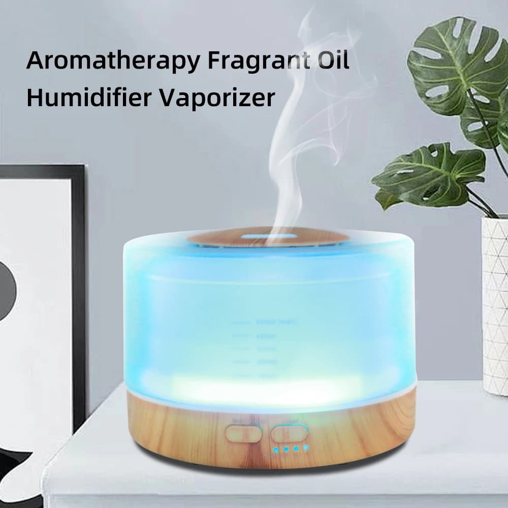 Diffusore di Aromi a Ultrasuoni con 7 Colori di Luce e Spegnimento Automatico, Include 6 Oli Essenziali per Casa e Ufficio