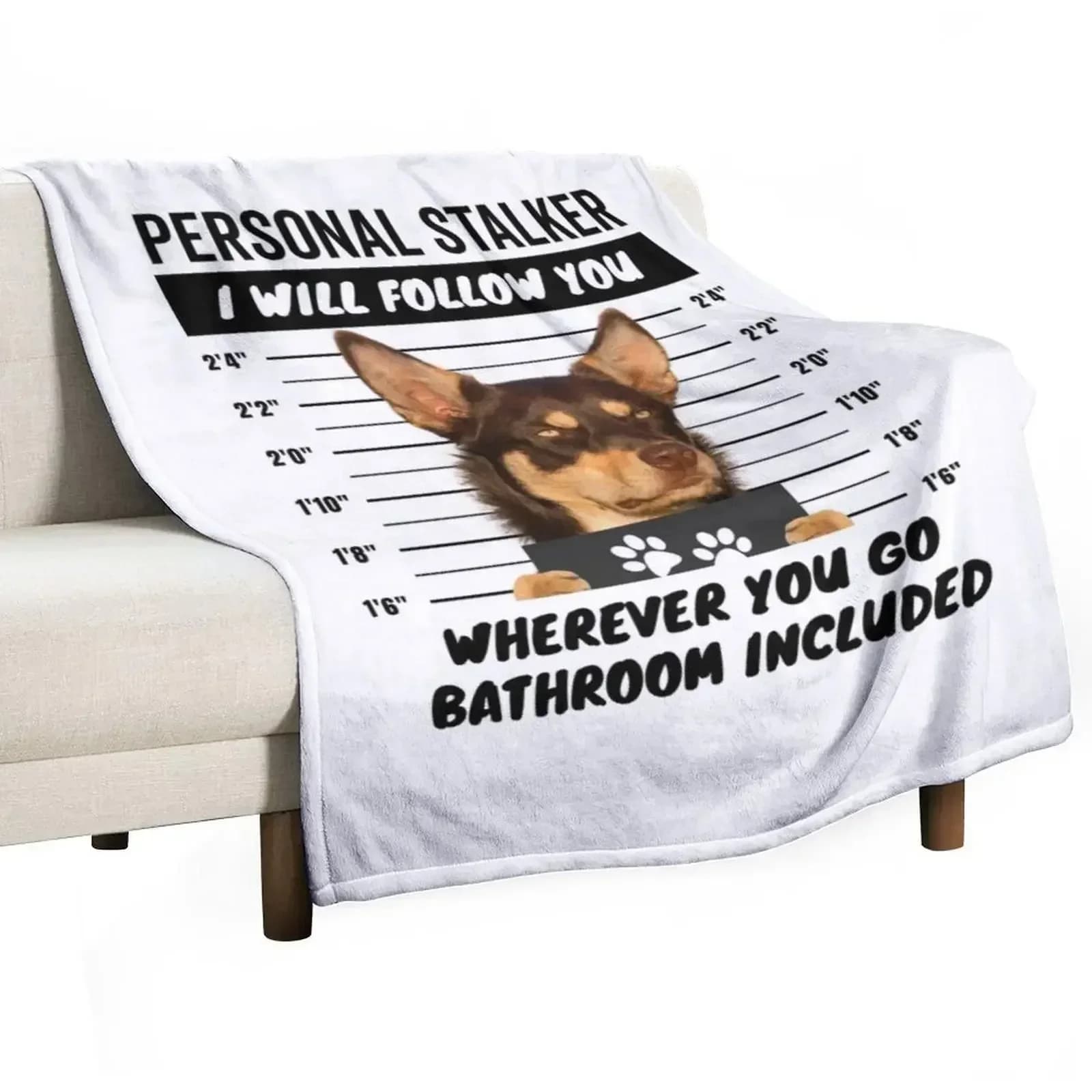 Coperta Personal Stalker Dog – Coperta in tessuto Kelpie australiano rosso marrone chiaro, elegante e calda, per soggiorno e camera da letto