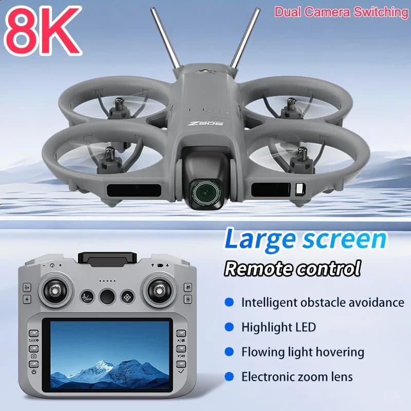 Drone con Telecamera 8K ESC, Posizionamento Ottico, Evitamento Ostacoli Intelligente a 360° ° Protezione Quadricottero 360 ° Droni RC Capaci di Rotolare