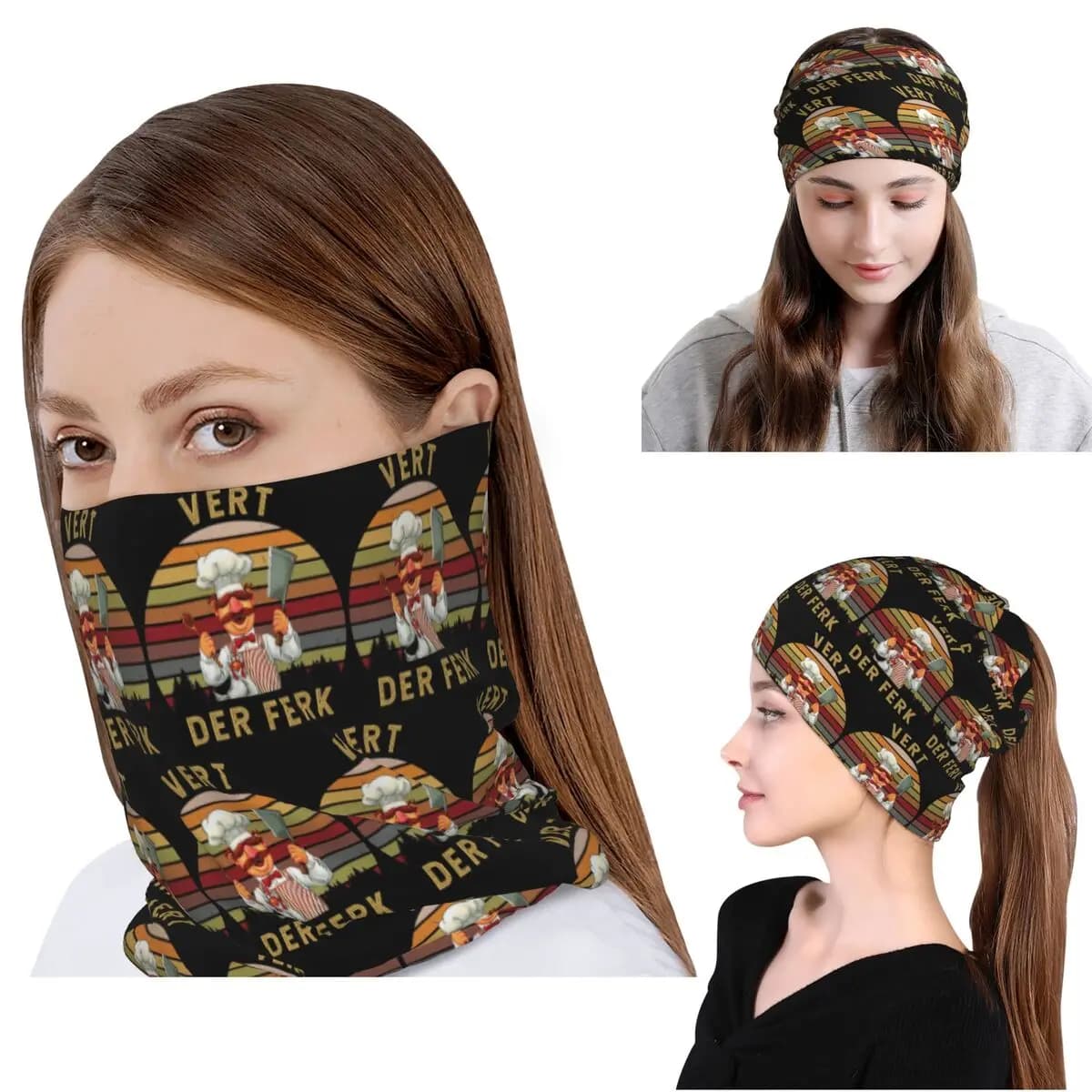 Scaldacollo Bandana Swedish Chef, Sciarpa Magica, Copricapo Caldo, Berretto per Uomini e Donne Adulti, Tutte le Stagioni