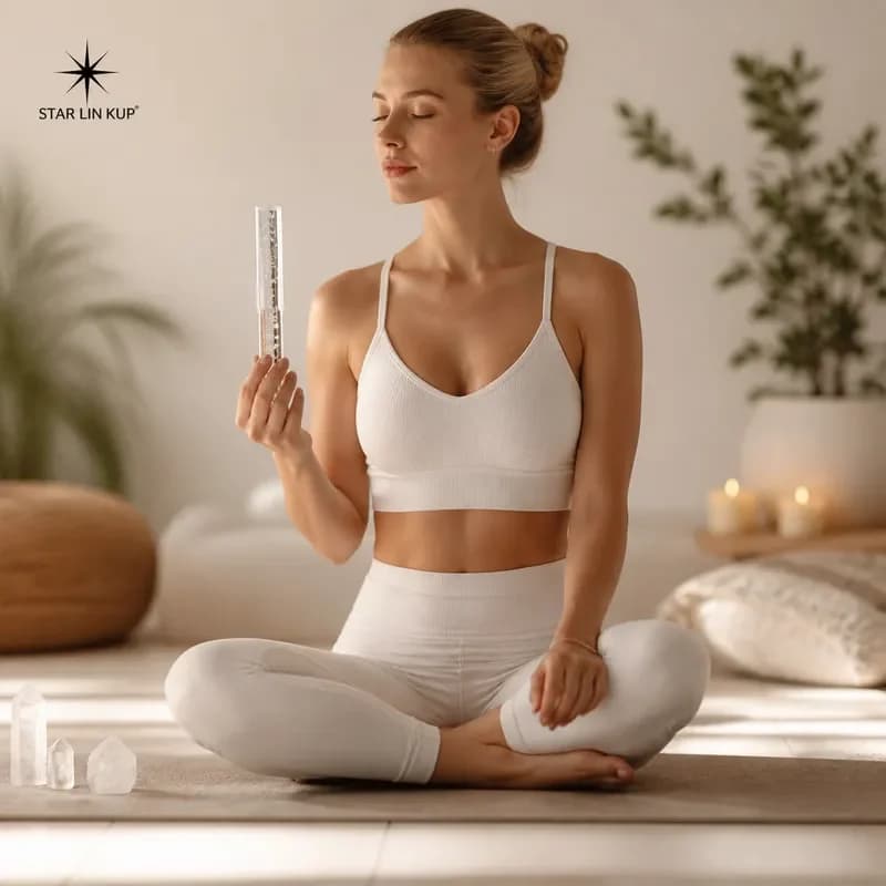 STAR LIN KUP Crystal Singing Bowl Mallet Accessory Premium Wooden Handle with Soft Felt for Healing Meditation Yoga