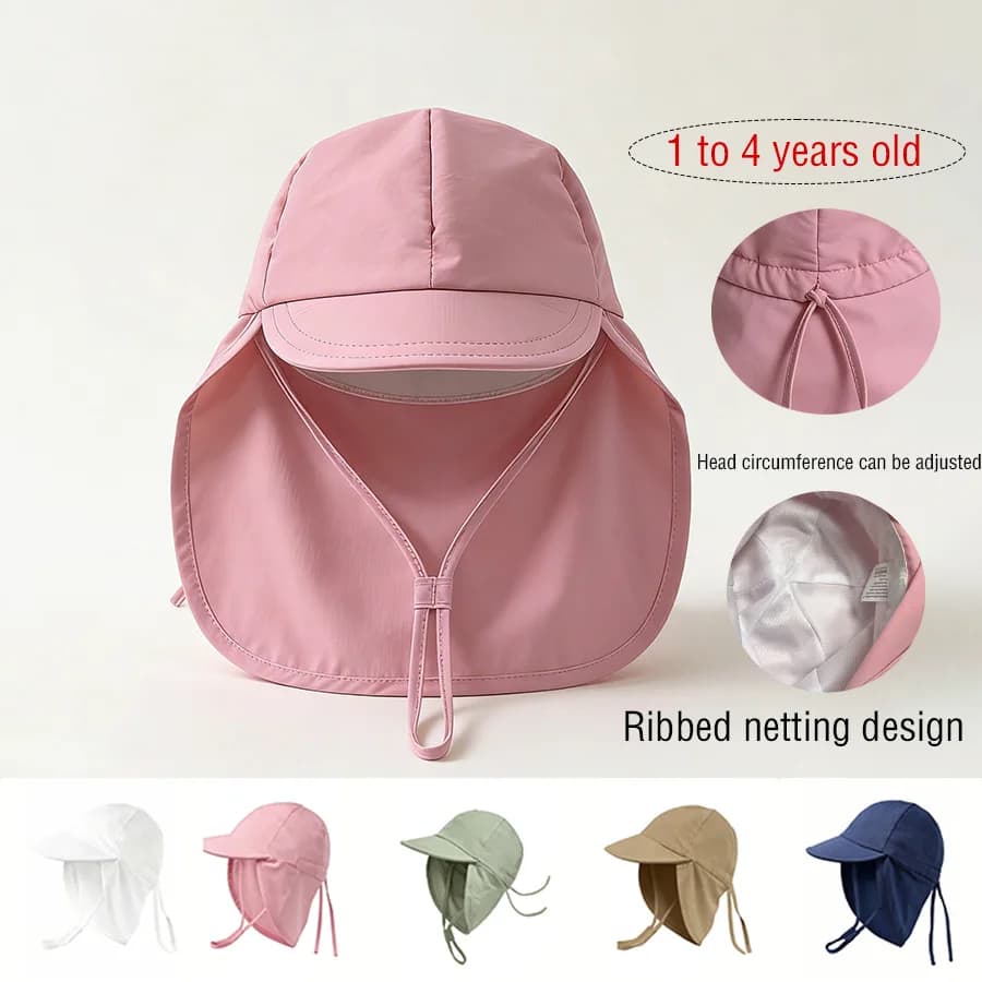 Outdoor boys and girls' European-style shawls for shade protection, children's sun hats, small children's sun hats, sun hats