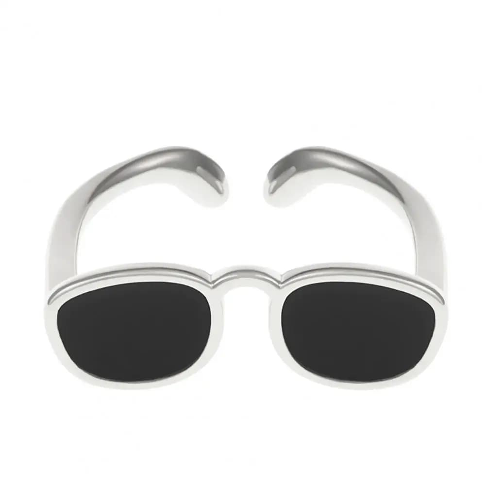 Anello con punta delle dita incrostato con strass Anello da dito per coppia Mini occhiali Occhiali da sci con anello incrostato con strass scintillanti regolabili