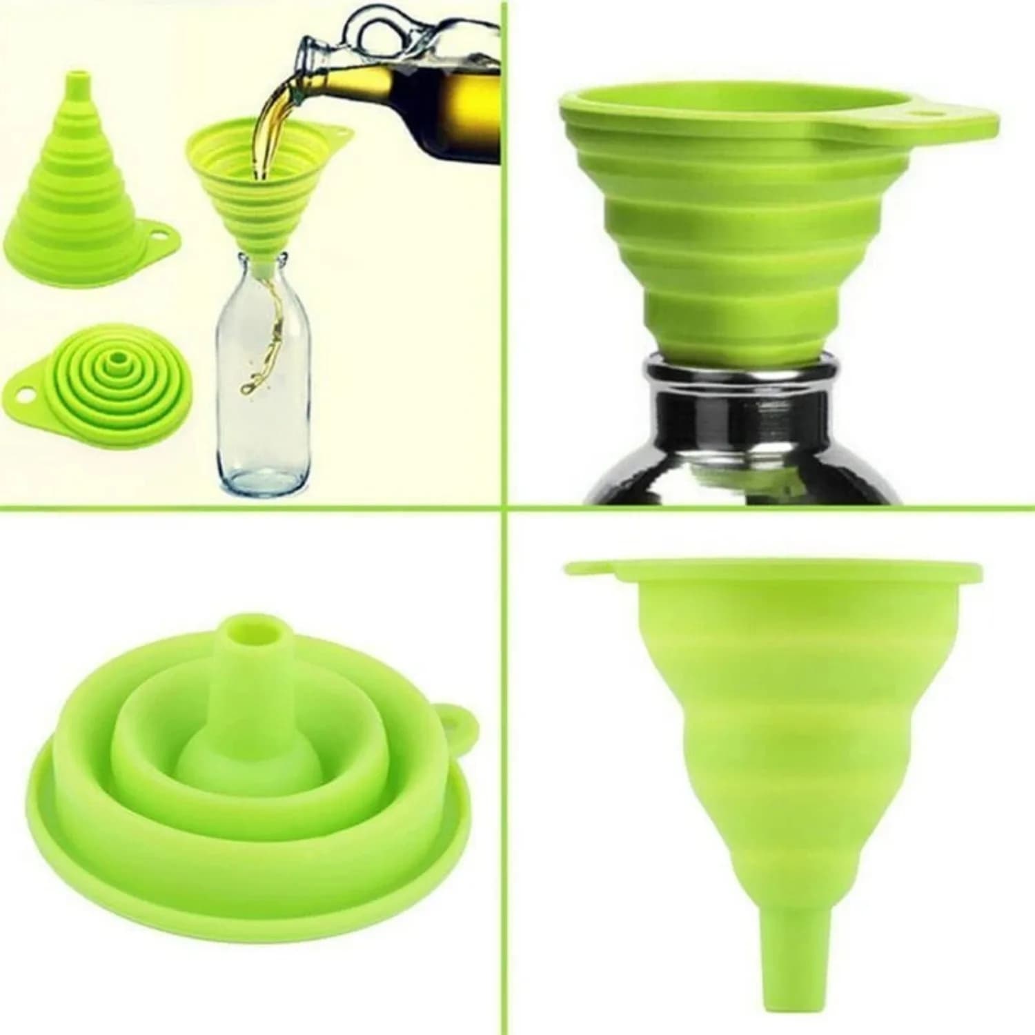 Mini imbuto pieghevole in silicone da 1 pezzo, strumento da cucina (colore casuale)