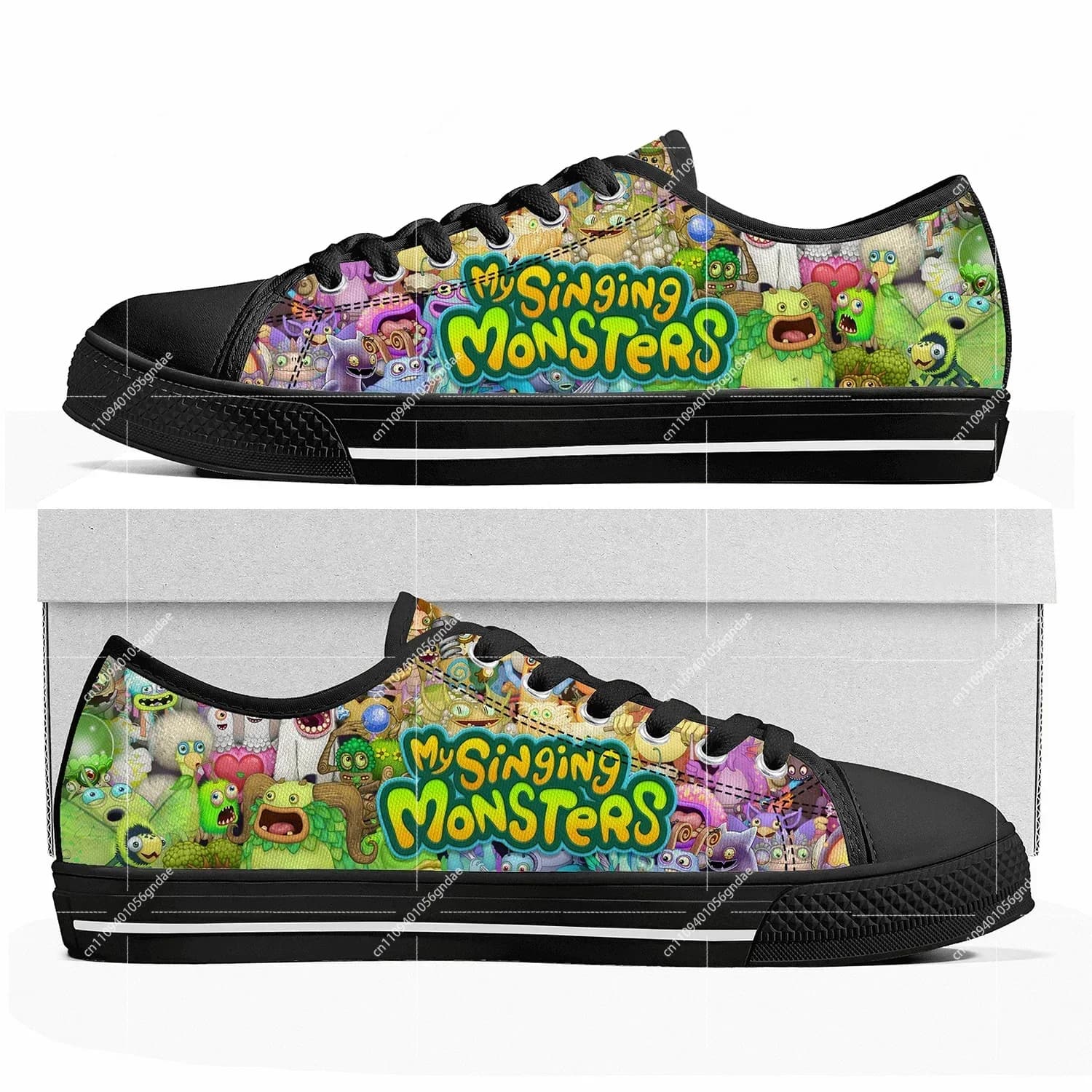 My Singing Monsters Sneakers basse personalizzate Cartoon Game Donna Uomo Scarpe per adolescenti Sneaker in tela casual su misura