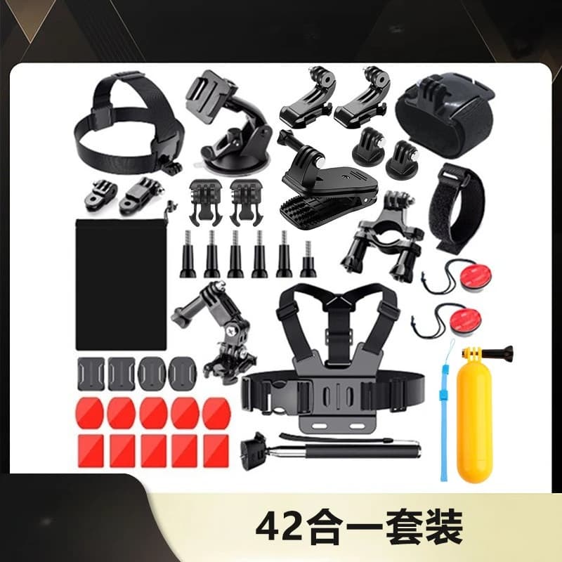 Accessories Kit 42 in 1 for Action Camera with Head Strap, Thoracic Strap, Adjustable Support for GoPro, Telephone, DJI Action, Insta360