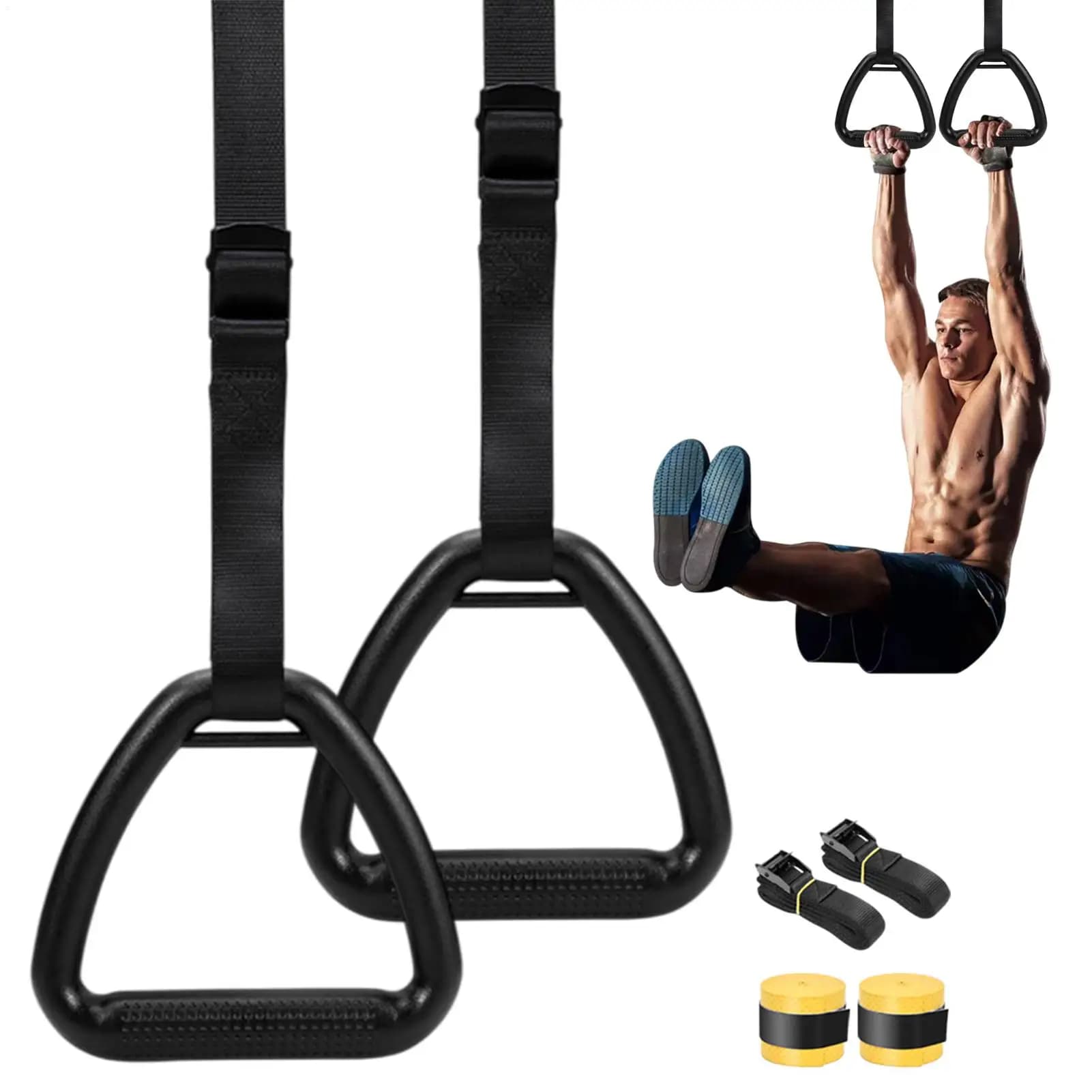 Fitness Gymnastic Rings Pull Up Handle Rings With Adjustable Straps For Adult Pull Up Rings Training Equipment Strength Training