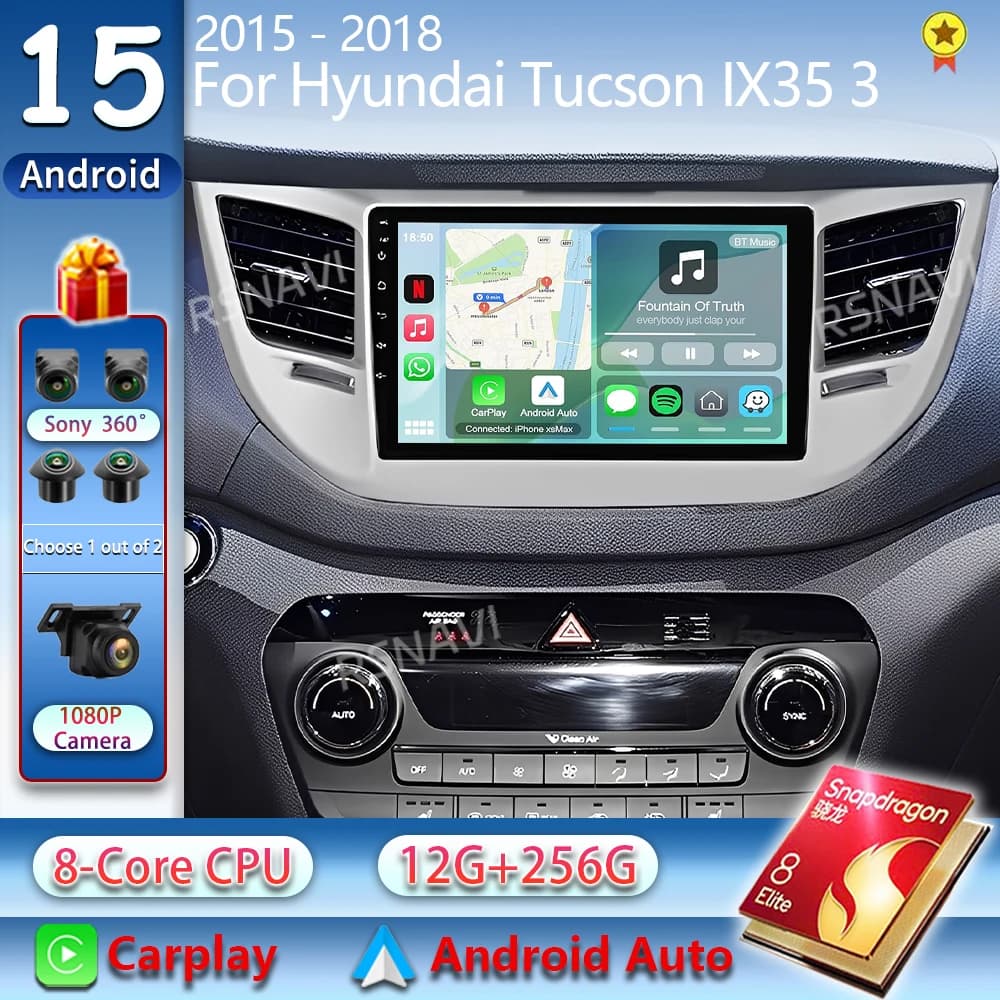 Android 15 Car Radio For Hyundai Tucson IX35 3 2015 2016 2017 2018 2Din Multimedia Video Player Carplay Navigation GPS Head Unit